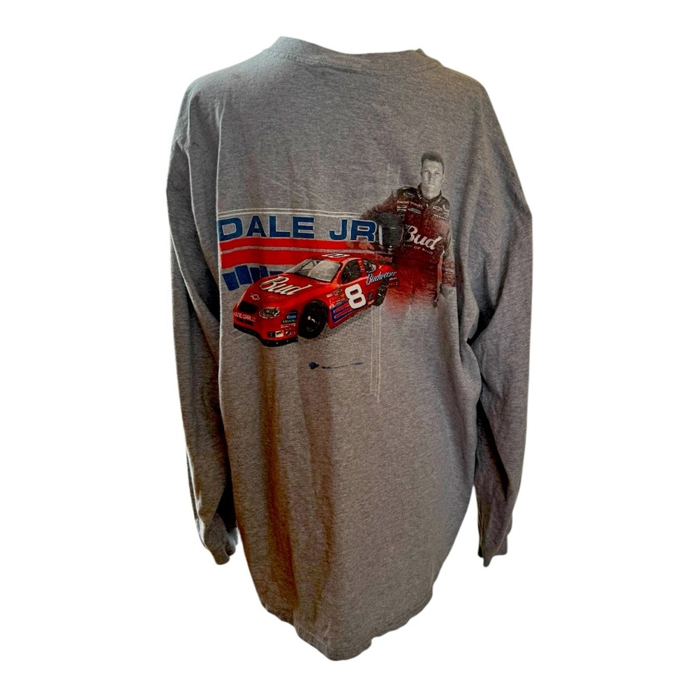 Vintage Dale‎ Earnhardt Jr Long Sleeve Gray T-shirt size Large